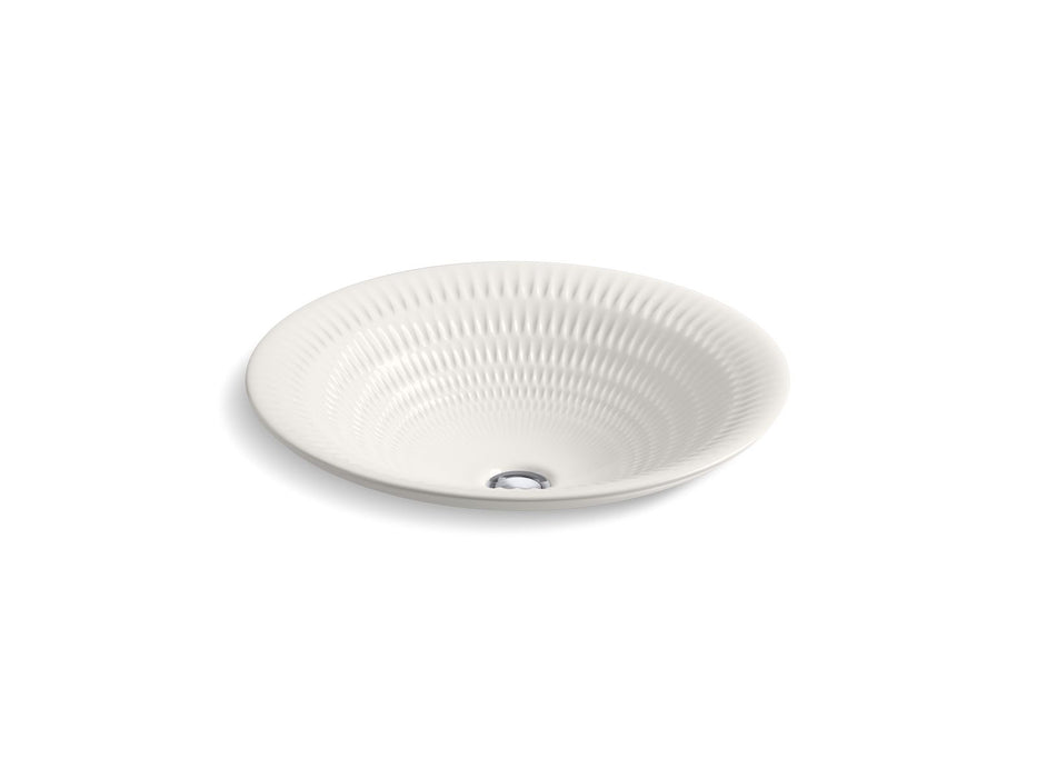 KOHLER K-17890-RL Derring Carillon 17-3/4" Round Drop-in Bathroom Sink, No Overflow, Translucent White - 3/4 view of product