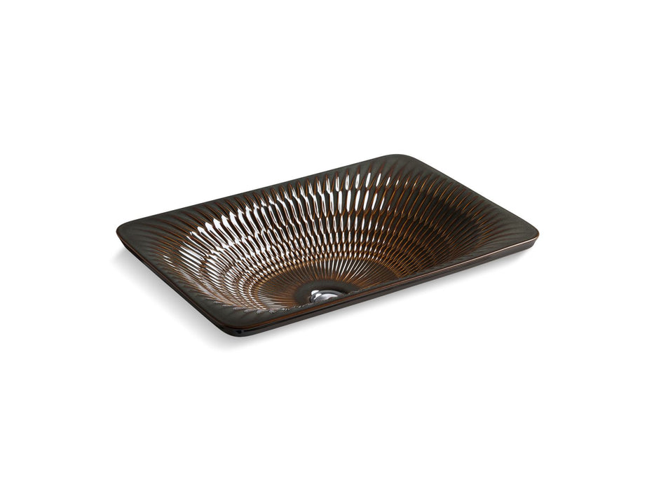 KOHLER K-17916-RL Derring 21" rectangular drop-in bathroom sink, no overflow, bourbon rutile