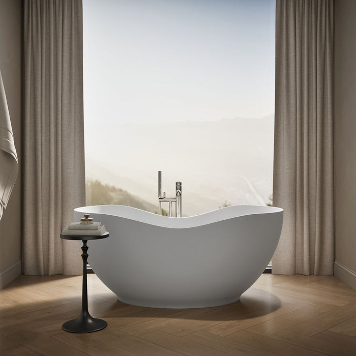KOHLER K-1800 Abrazo 66" x 31-1/2" freestanding bath, honed white - view 4