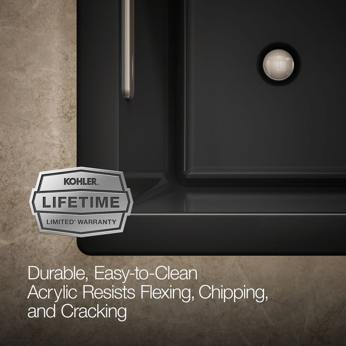 KOHLER K-1822-GHW Underscore 66" x 32" drop-in Heated BubbleMassage air bath with Bask heated surface