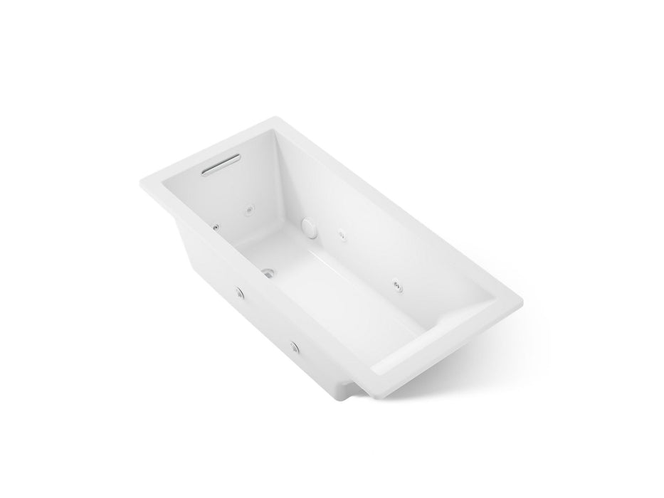 KOHLER K-1822-JH Underscore 66" x 32" drop-in heated whirlpool bath, white