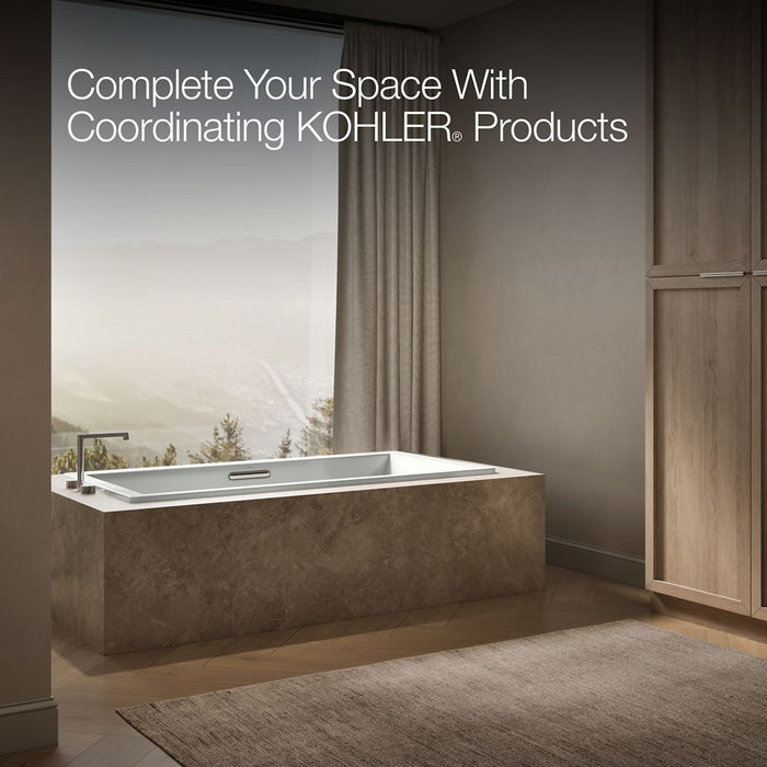 KOHLER K-1834-W1 Underscore 72" x 36" drop-in bath with Bask heated surface, ice grey - view 2