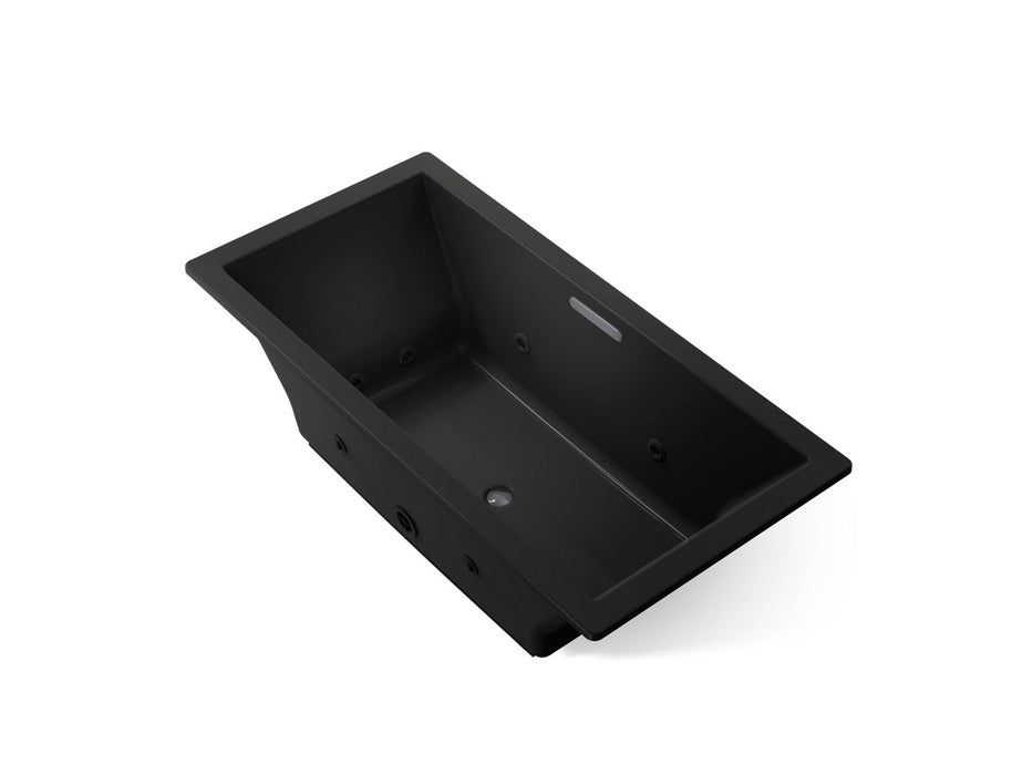 KOHLER K-1835-JH Underscore 72" x 36" drop-in heated whirlpool bath, black black