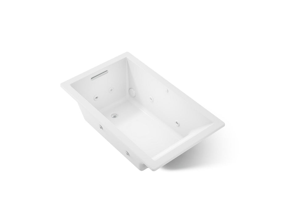 KOHLER K-1849-JH Underscore 60" x 36" drop-in heated whirlpool bath, white