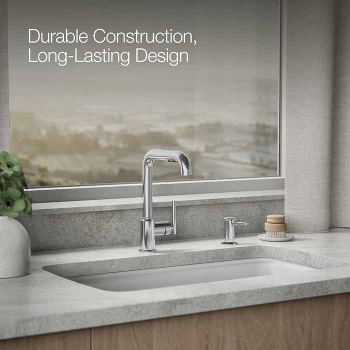KOHLER K-1895-C Contemporary Design Soap/lotion Dispenser, Polished Chrome - image focused on single product story