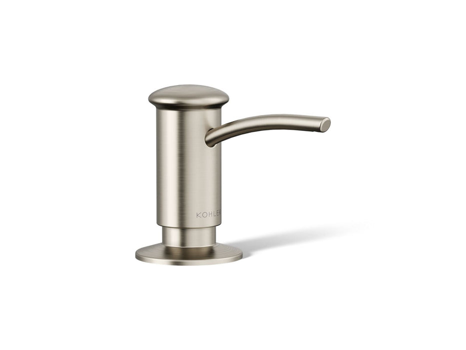 KOHLER K-1895-C Contemporary Design Soap/lotion Dispenser, Vibrant Brushed Nickel - 3/4 view of product