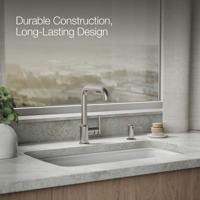 KOHLER K-1895-C Contemporary Design Soap/lotion Dispenser, Vibrant Stainless - image focused on single product story