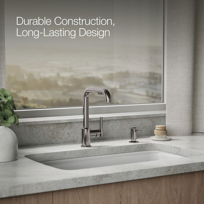 KOHLER K-1895-C Contemporary Design Soap/lotion Dispenser, Vibrant Titanium - image focused on single product story