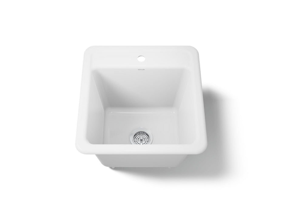 KOHLER K-19022-1 Park Falls 21" top-/undermount single-bowl utility sink, white