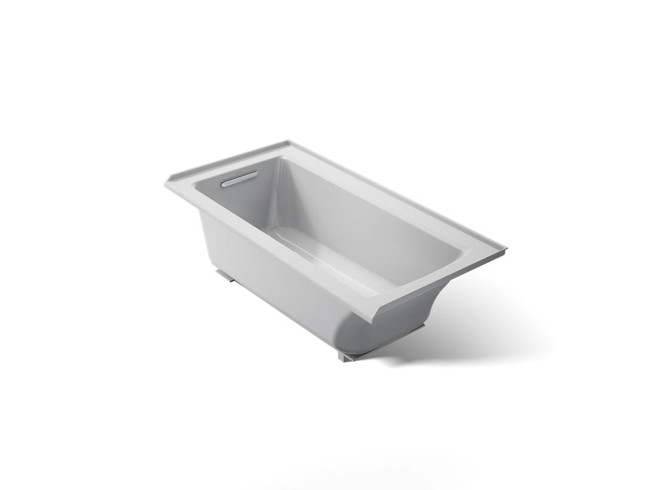 KOHLER K-1946-LW Archer 60" x 30" alcove bath with Bask heated surface, left drain, ice grey