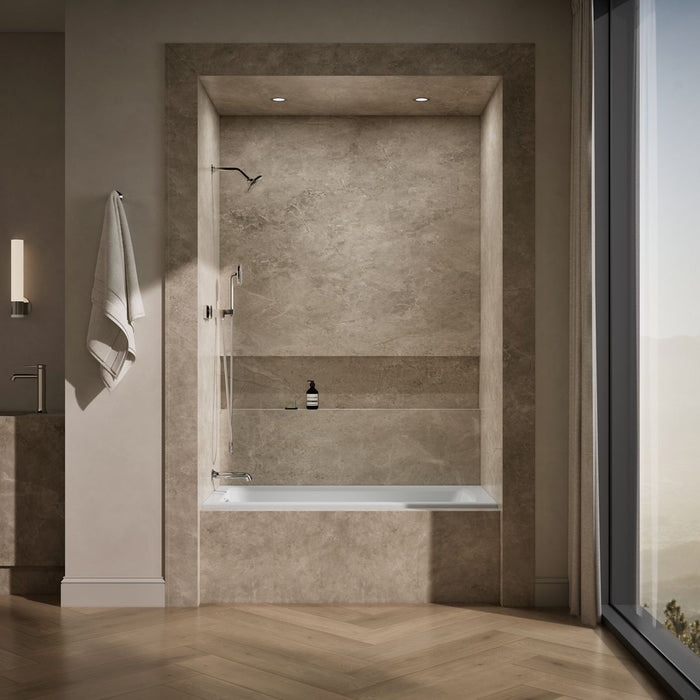 KOHLER K-1946-LW Archer 60" x 30" alcove bath with Bask heated surface, left drain, ice grey - view 5
