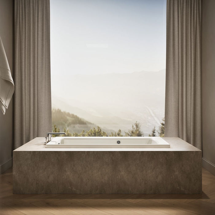 KOHLER K-1946-W1 Archer 60" x 30" drop-in bath with Bask heated surface, biscuit - view 3