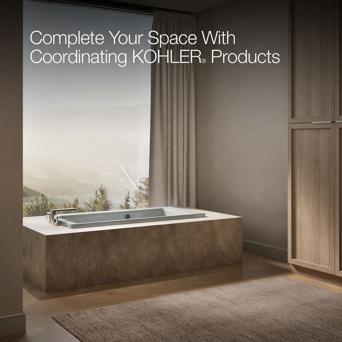 KOHLER K-1946-W1 Archer 60" x 30" drop-in bath with Bask heated surface, ice grey - view 3
