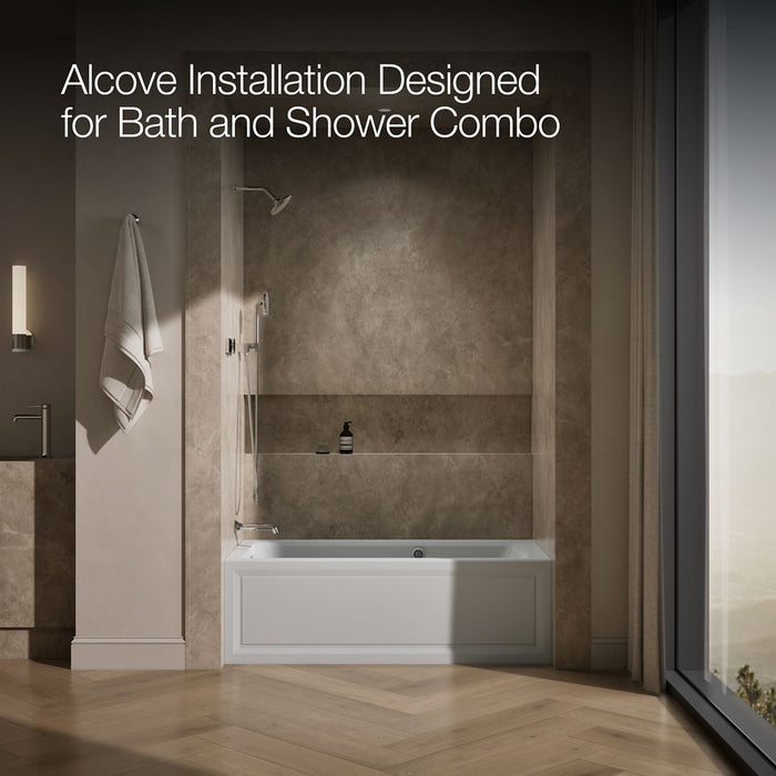 KOHLER K-1947-GHLAW Archer 60" x 30" integral apron Heated BubbleMassage air bath with Bask heated surface and left-hand...