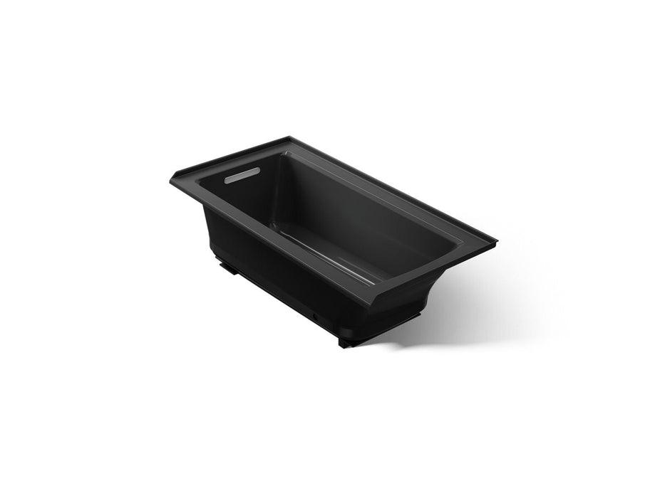 KOHLER K-1947-GHLF Archer 60" x 30" alcove Heated BubbleMassage air bath, left drain, black black