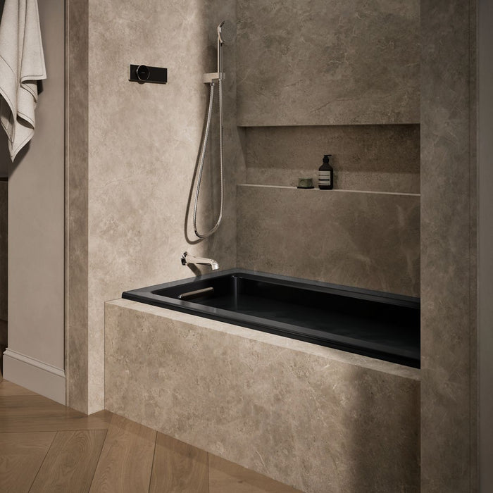 KOHLER K-1947-GHLF Archer 60" x 30" alcove Heated BubbleMassage air bath, left drain, black black - view 4