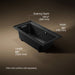KOHLER K-1947-GHLW Archer 60" x 30" alcove Heated BubbleMassage air bath with Bask heated surface, left drain, black...