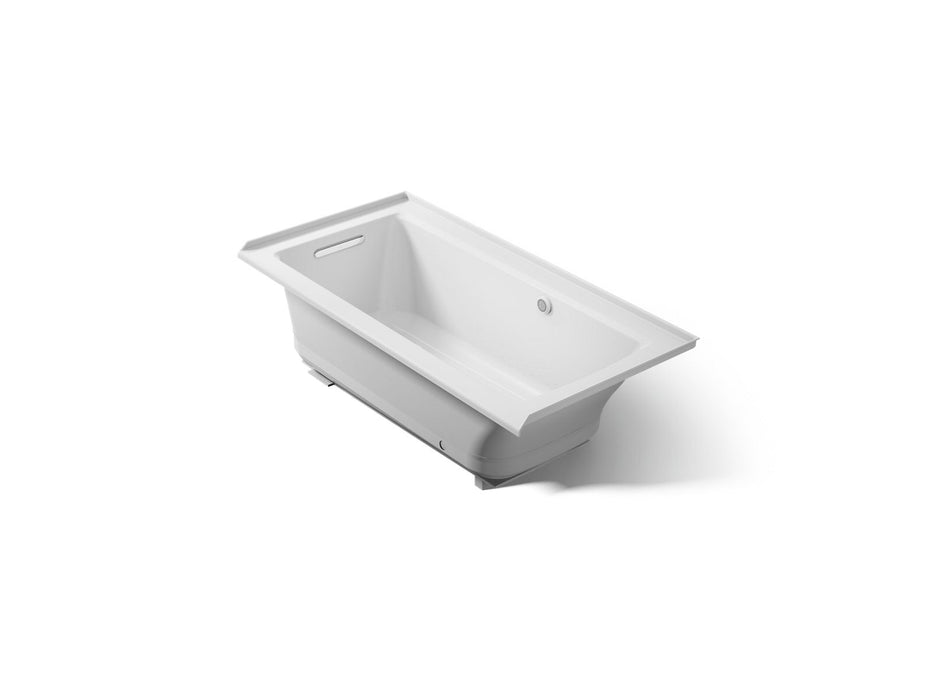 KOHLER K-1947-GHLW Archer 60" x 30" alcove Heated BubbleMassage air bath with Bask heated surface, left drain, ice grey