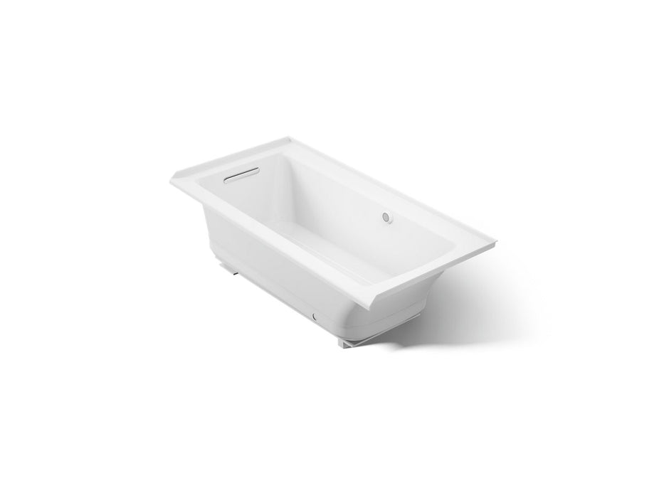KOHLER K-1947-GHLW Archer 60" x 30" alcove Heated BubbleMassage air bath with Bask heated surface, left drain, white