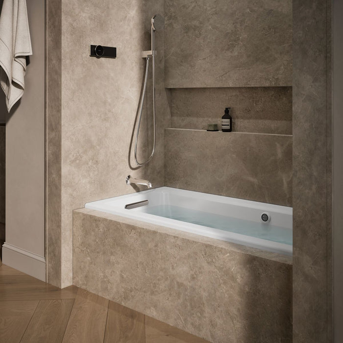 KOHLER K-1947-GHLW Archer 60" x 30" alcove Heated BubbleMassage air bath with Bask heated surface, left drain, white - view 3