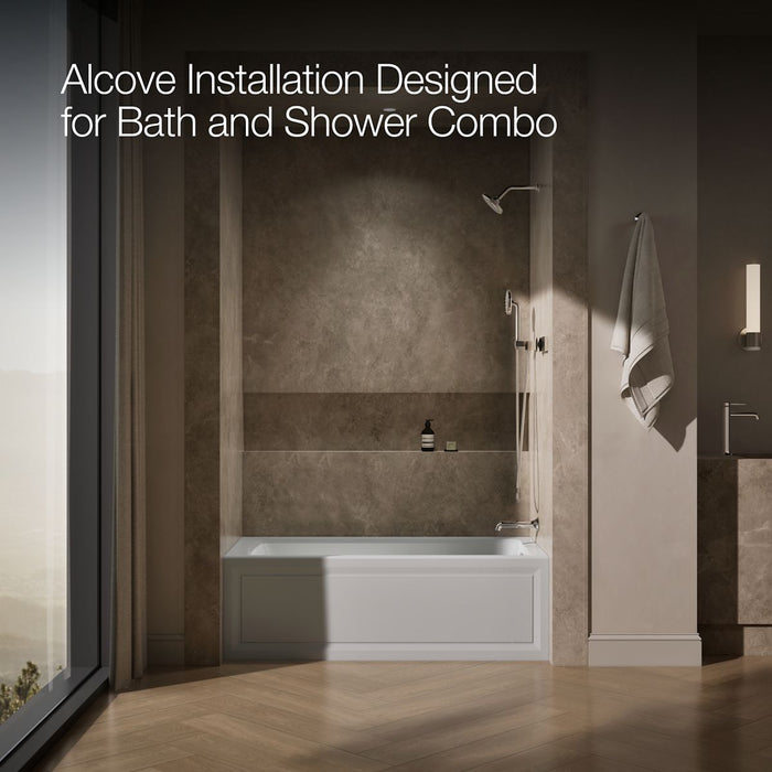 KOHLER K-1947-GHRA Archer 60" x 30" alcove Heated BubbleMassage air bath, right drain, ice grey - view 2