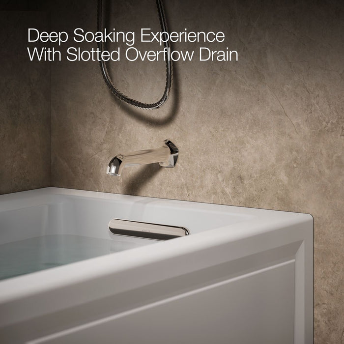 KOHLER K-1947-GHRA Archer 60" x 30" alcove Heated BubbleMassage air bath, right drain, ice grey - view 4