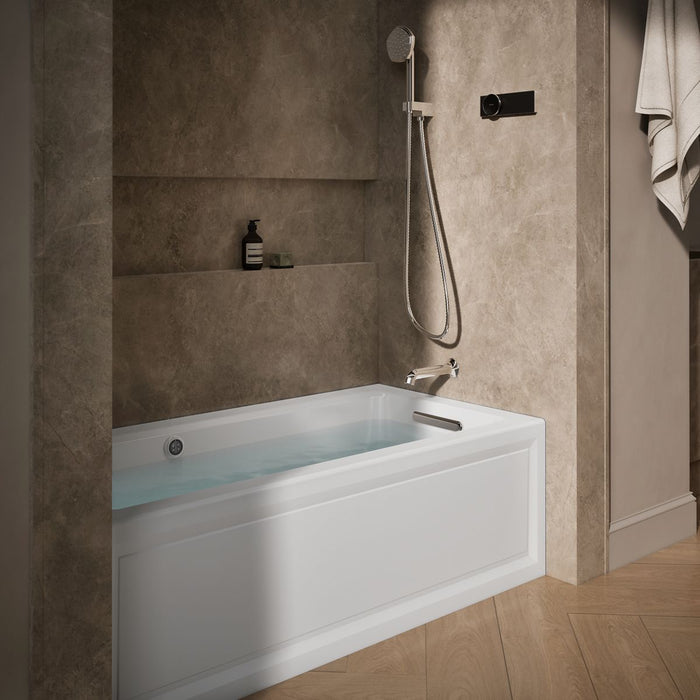 KOHLER K-1947-GHRAW Archer 60" x 30" alcove Heated BubbleMassage air bath with Bask heated surface, right drain, white -...