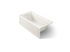 KOHLER K-1947-HLA Archer 60" x 30" alcove heated whirlpool bath, left drain, biscuit