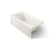 KOHLER K-1947-HLA Archer 60" x 30" alcove heated whirlpool bath, left drain, biscuit