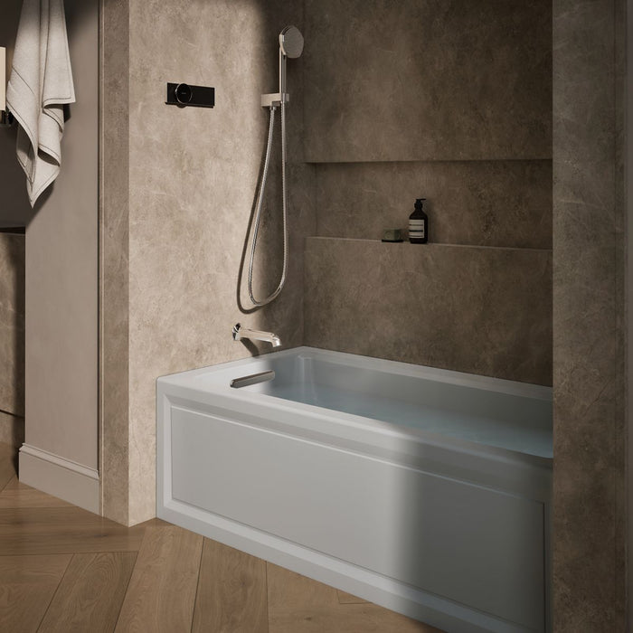 KOHLER K-1947-HLA Archer 60" x 30" alcove heated whirlpool bath, left drain, ice grey - view 3