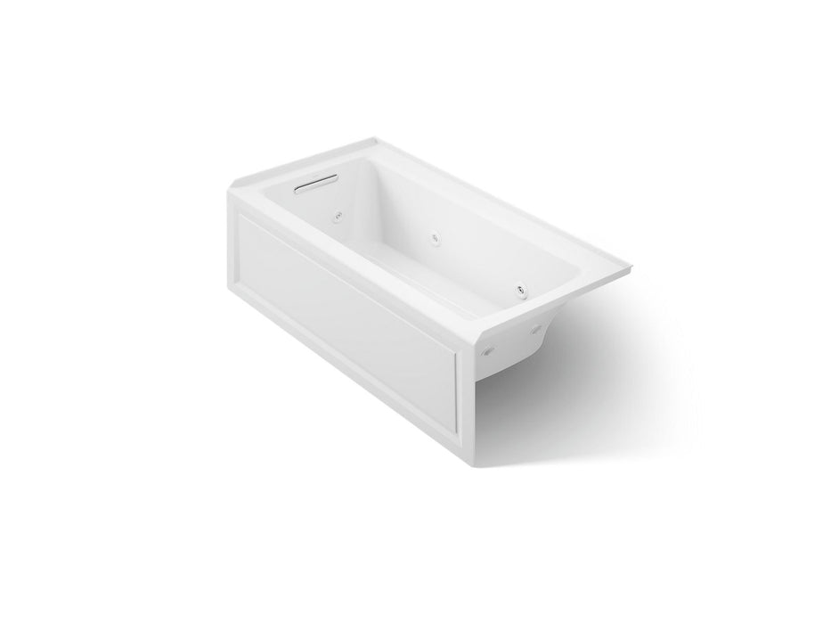 KOHLER K-1947-HLA Archer 60" x 30" alcove heated whirlpool bath, left drain, white