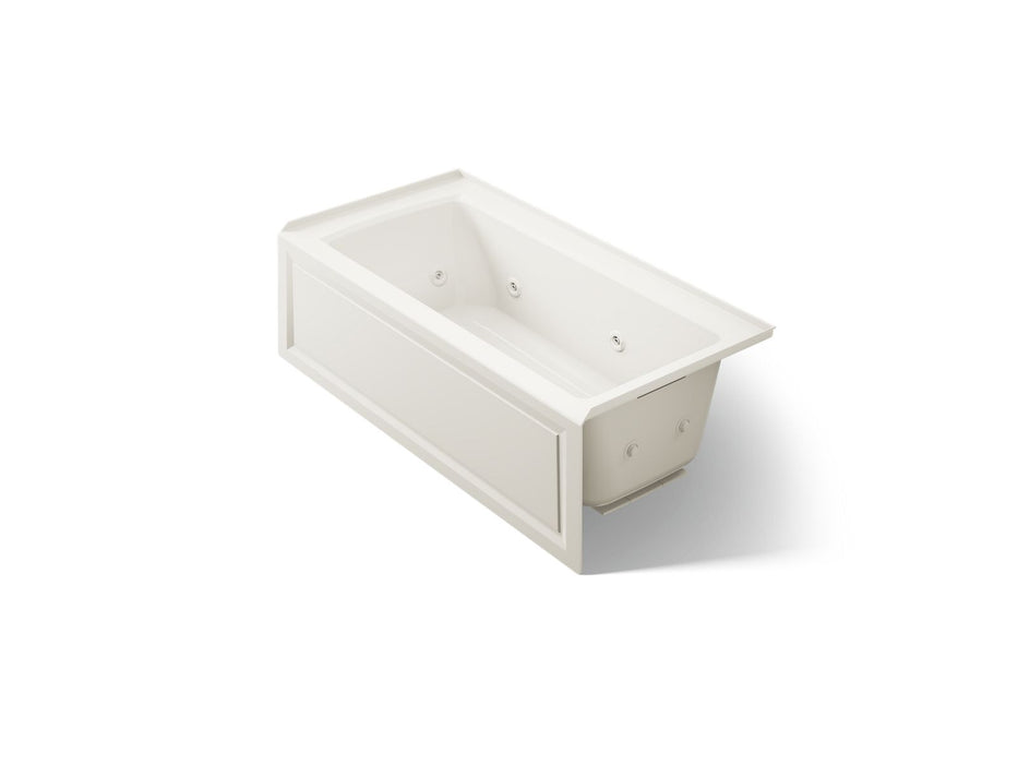 KOHLER K-1947-HRA Archer 60" x 30" alcove heated whirlpool bath, right drain, biscuit
