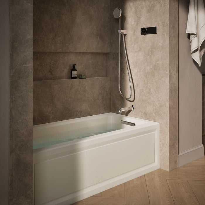 KOHLER K-1947-HRA Archer 60" x 30" alcove heated whirlpool bath, right drain, biscuit - view 3