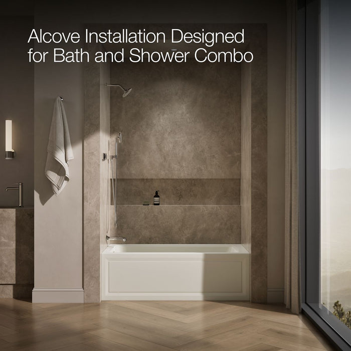 KOHLER K-1947-LA Archer 60" x 30" alcove whirlpool bath, left drain