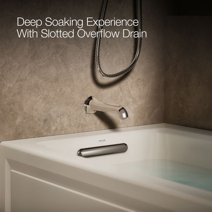 KOHLER K-1947-LA Archer 60" x 30" alcove whirlpool bath, left drain