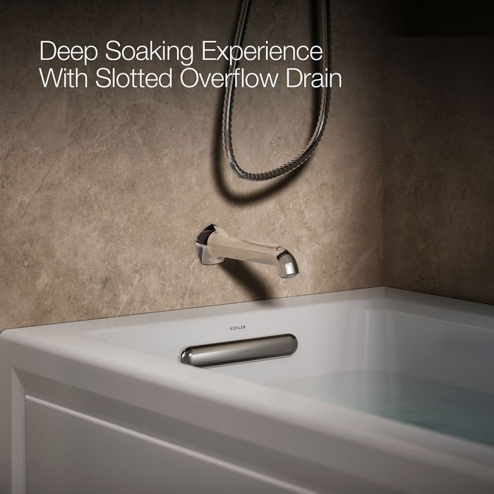 KOHLER K-1947-LA Archer 60" x 30" alcove whirlpool bath, left drain