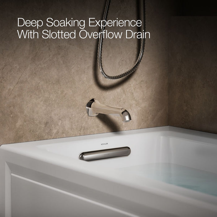 KOHLER K-1947-LA Archer 60" x 30" alcove whirlpool bath, left drain