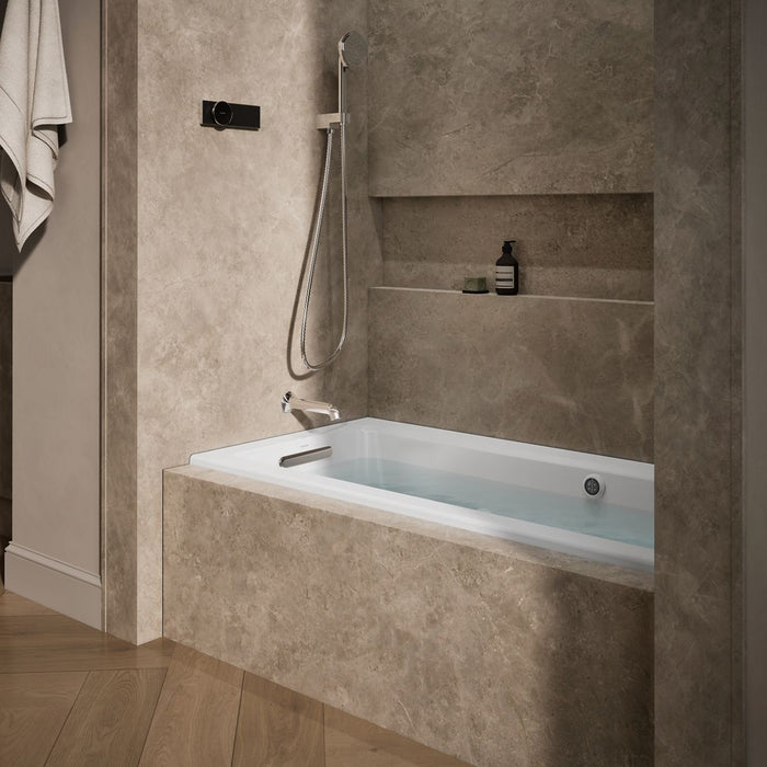KOHLER K-1947-LW Archer 60" x 30" alcove whirlpool bath with Bask heated surface, left drain