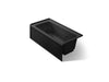 KOHLER K-1947-RA Archer 60" x 30" alcove whirlpool bath, right drain, black black
