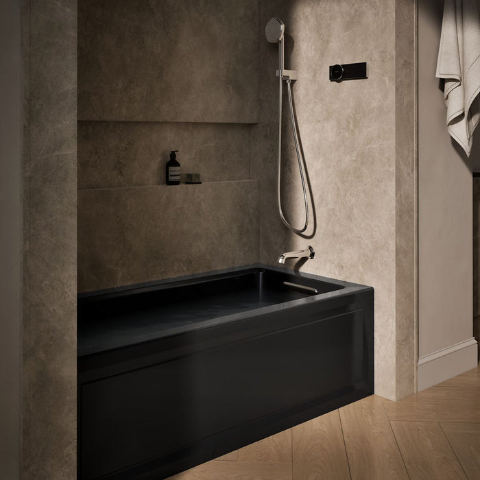 KOHLER K-1947-RA Archer 60" x 30" alcove whirlpool bath, right drain, black black - view 3