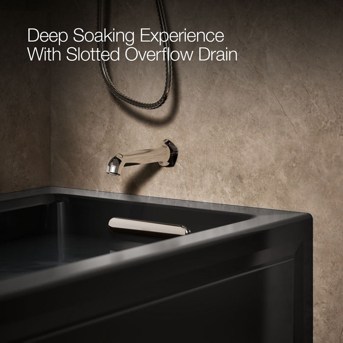 KOHLER K-1947-RA Archer 60" x 30" alcove whirlpool bath, right drain, black black - view 4