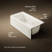KOHLER K-1947-RAW Archer 60" x 30" alcove whirlpool bath with Bask heated surface, right drain, biscuit - view 5