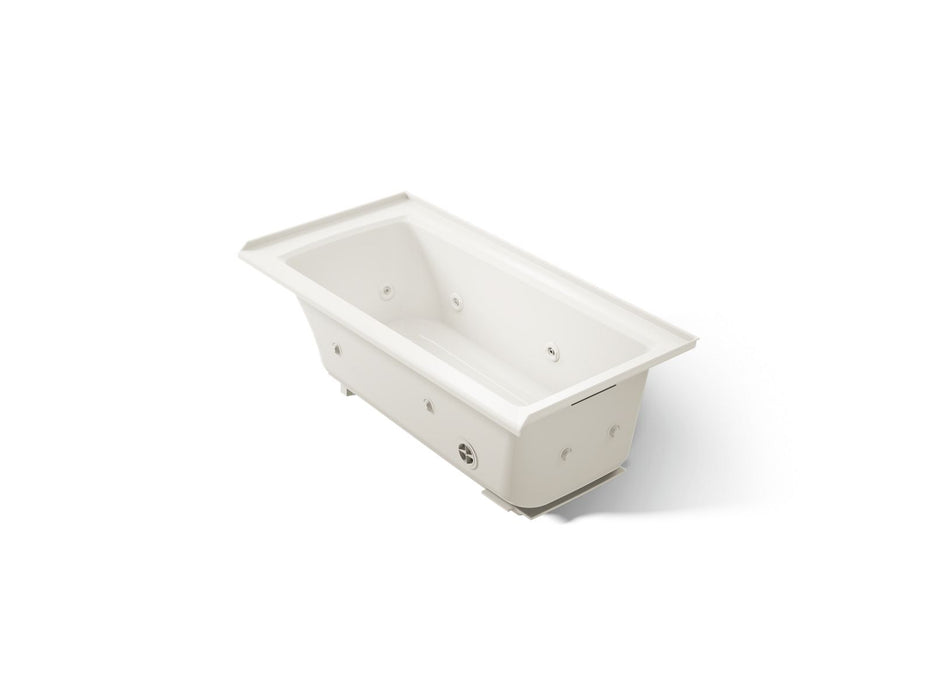 KOHLER K-1947-RH Archer 60" x 30" alcove heated whirlpool bath, right drain, biscuit
