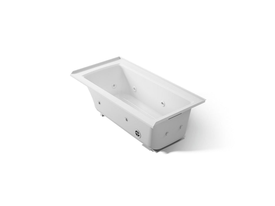 KOHLER K-1947-RH Archer 60" x 30" alcove heated whirlpool bath, right drain, ice grey