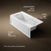 KOHLER K-1947-XGHLA Archer 60" x 30" alcove Heated BubbleMassage air bath and whirlpool, left drain, white - view 5