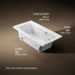 KOHLER K-1947-XHGHL Archer 60" x 30" alcove Heated BubbleMassage air bath and whirlpool, left drain, white - view 5