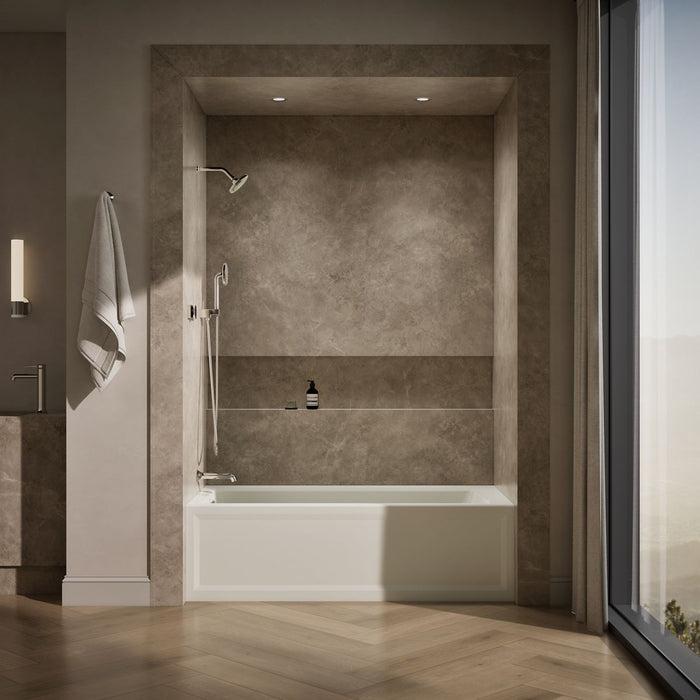 KOHLER K-1948-LA Archer 66" x 32" alcove bath, left drain, biscuit - view 5