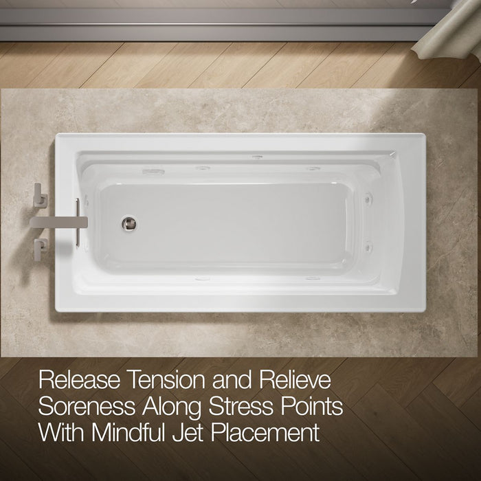 KOHLER K-1949 Archer 66" x 32" drop-in whirlpool, white - view 5