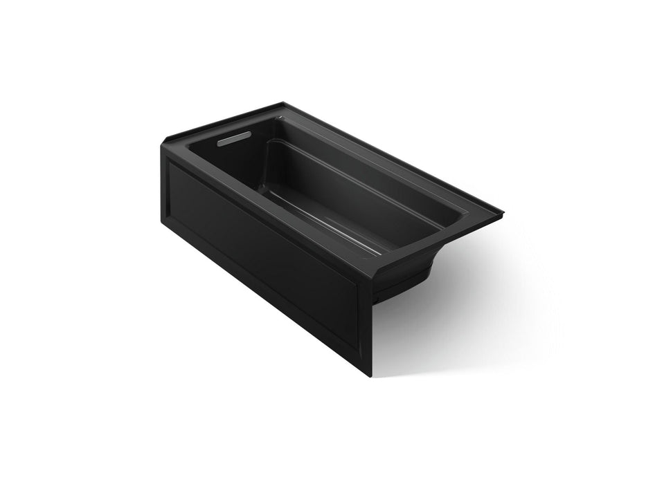 KOHLER K-1949-GHLA Archer 66" x 32" alcove Heated BubbleMassage air bath, left drain, black black