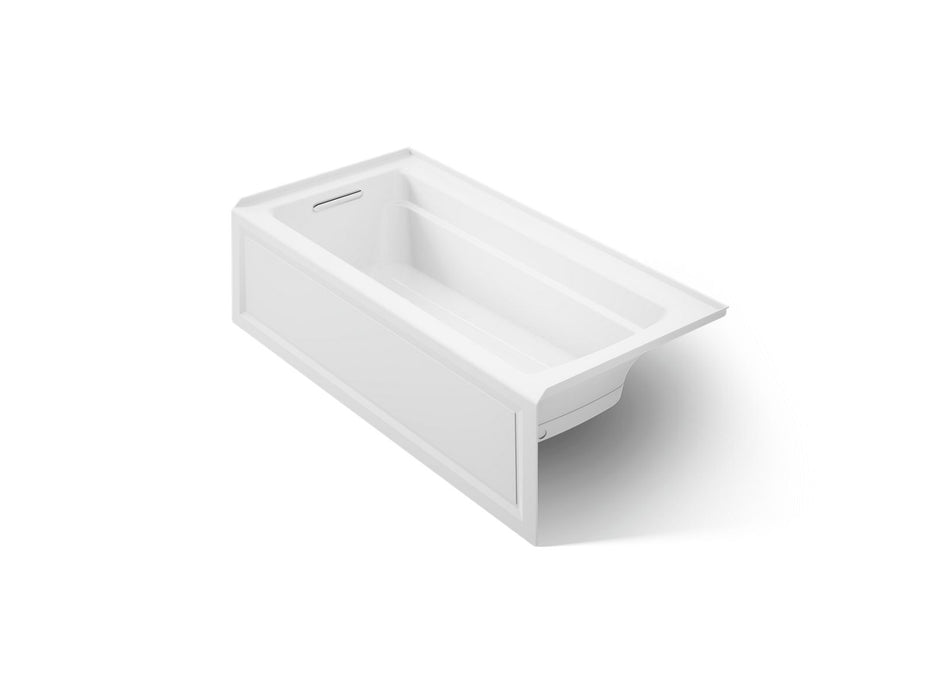 KOHLER K-1949-GHLA Archer 66" x 32" alcove Heated BubbleMassage air bath, left drain, white